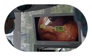 Floating visual element showing computer vision object detection interface