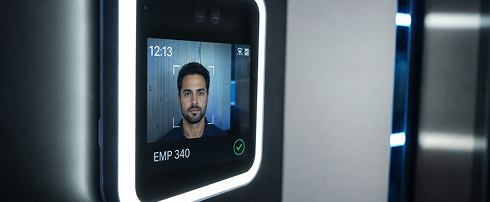 AI-powered facial recognition system verifying user identity for secure access control and authentication.
